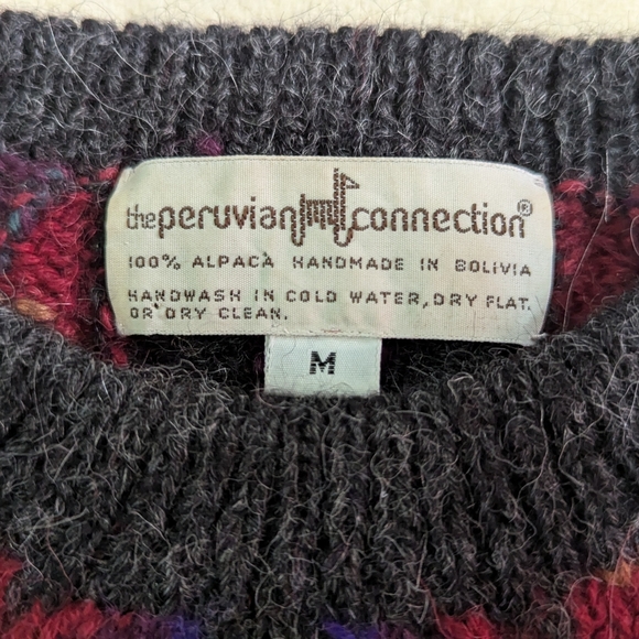 VTG Peruvian Connection Alpaca geometric design Sweater M - Picture 3 of 3